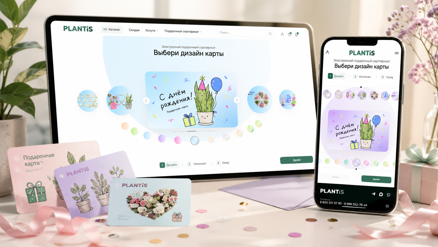 Подарочные карты Plantis